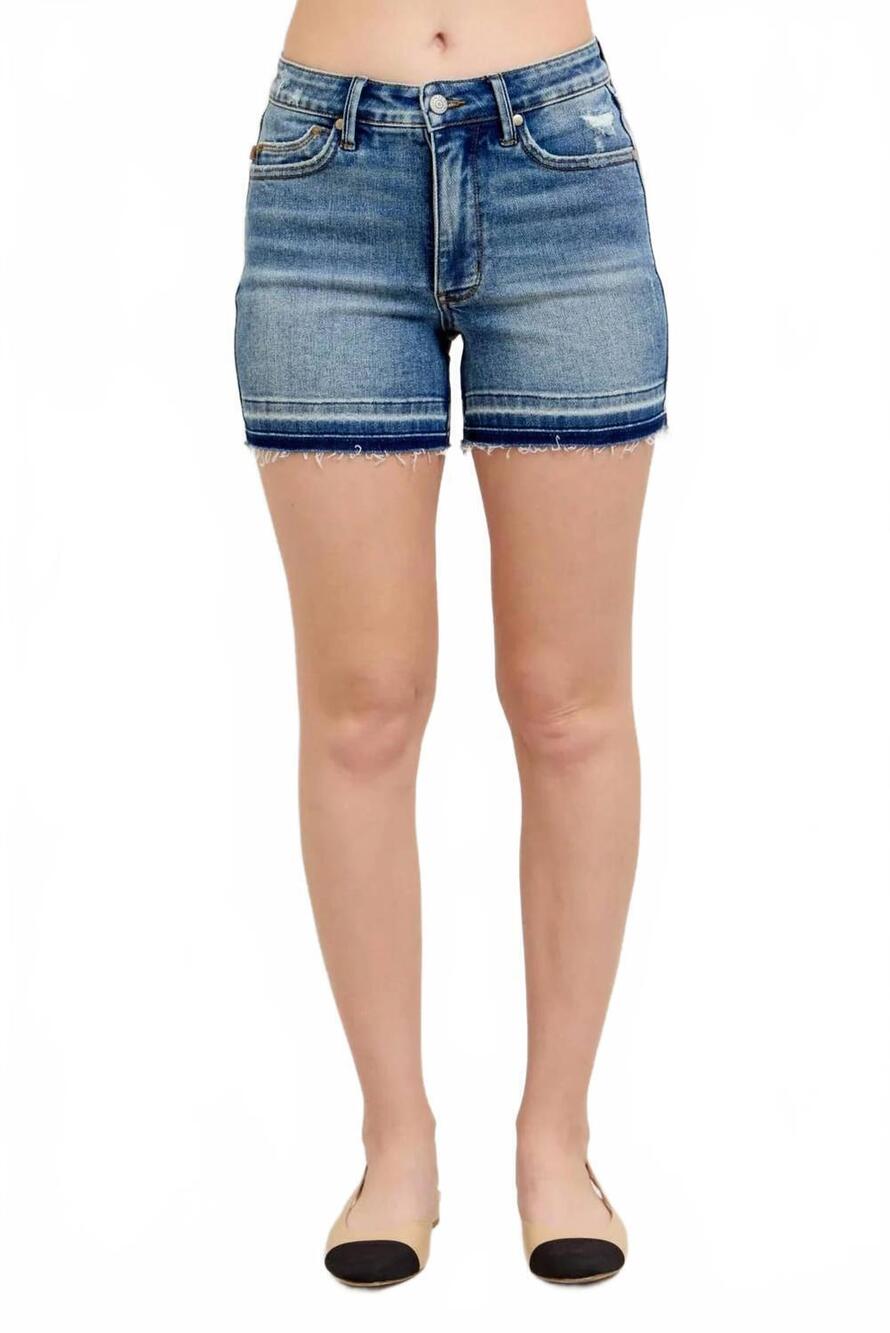 NEW JUDY BLUE tummy control shorts in vintage wash